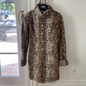 Leopard Coat with Red satin lining - Purfect for holidays!